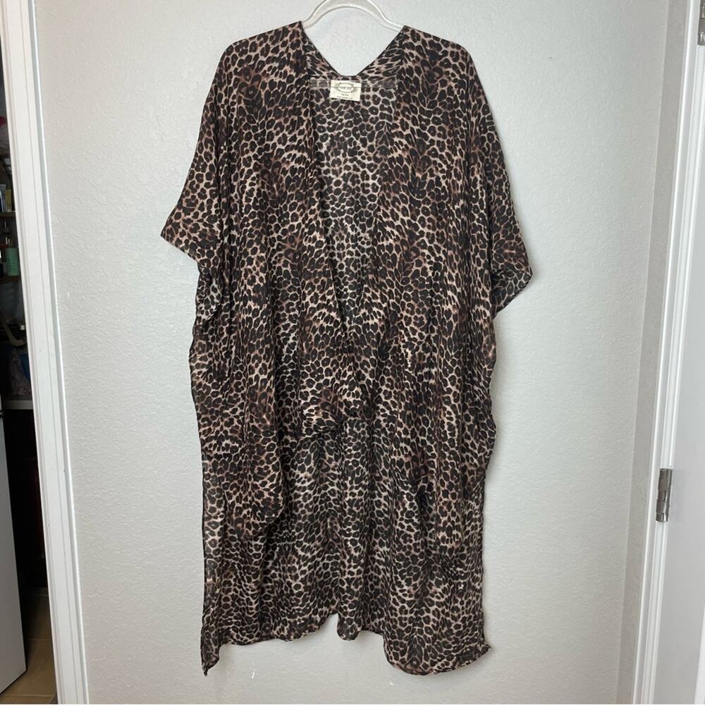MIA JOY JOYFOLIE Leopard Print Kimono One Size - Picture 1 of 7